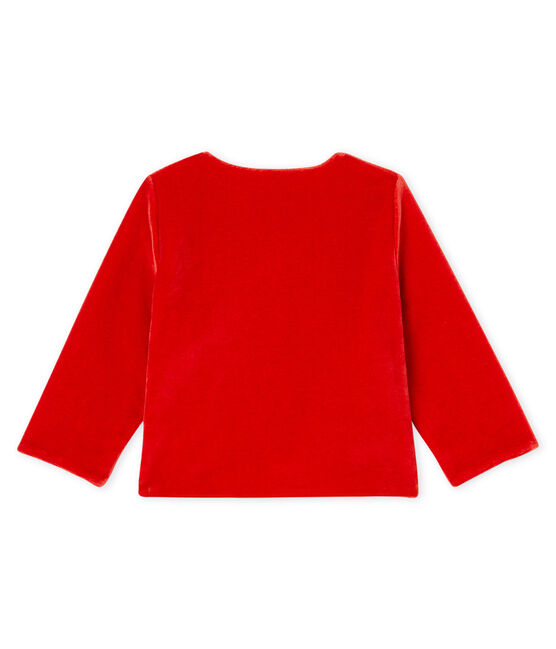 Baby-Samtstrick-Cardigan für Mädchen rot TERKUIT