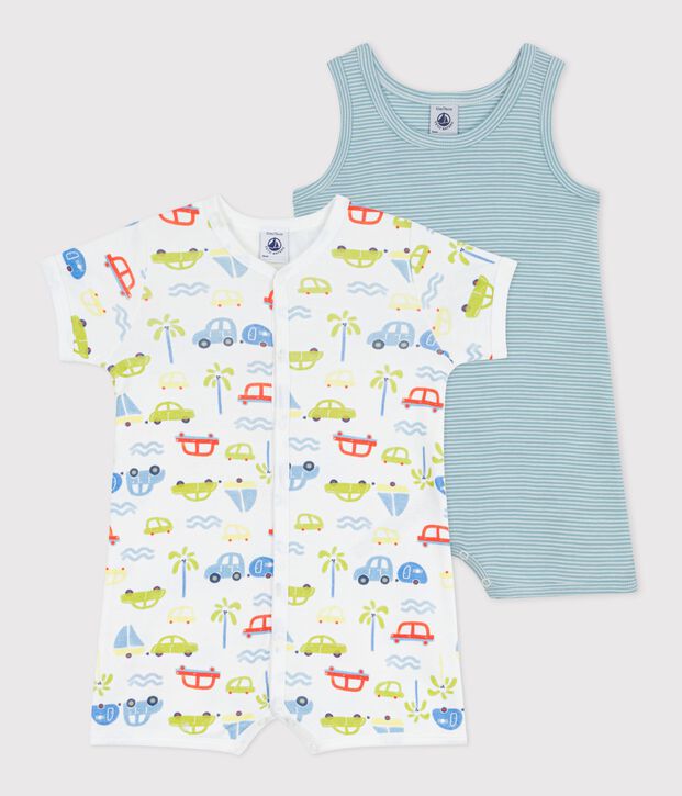 Set Baby-Kurzoveralls aus bedruckter Baumwolle vielfarbig