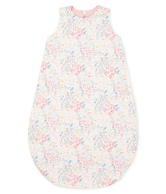 Wendeschlafsack aus Rippstrick für Mädchen weiss MARSHMALLOW/weiss MULTICO