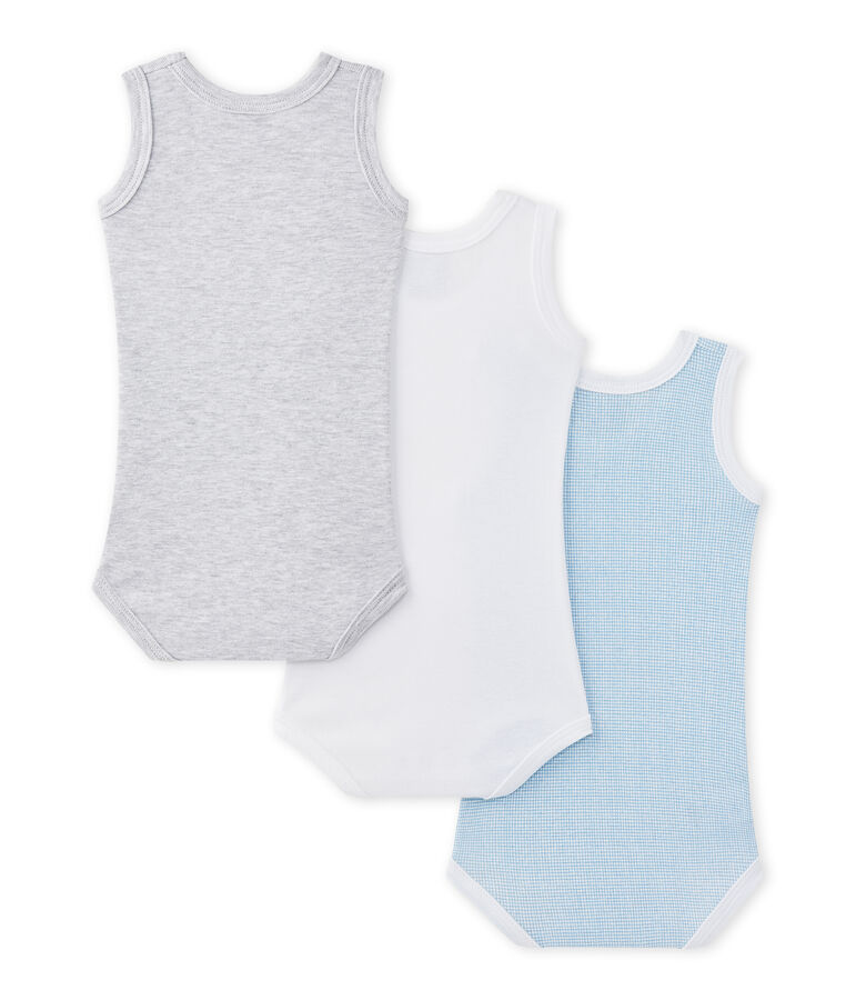 &Auml;rmellose Baby-Jungen-Bodys im 3er-Set weiss