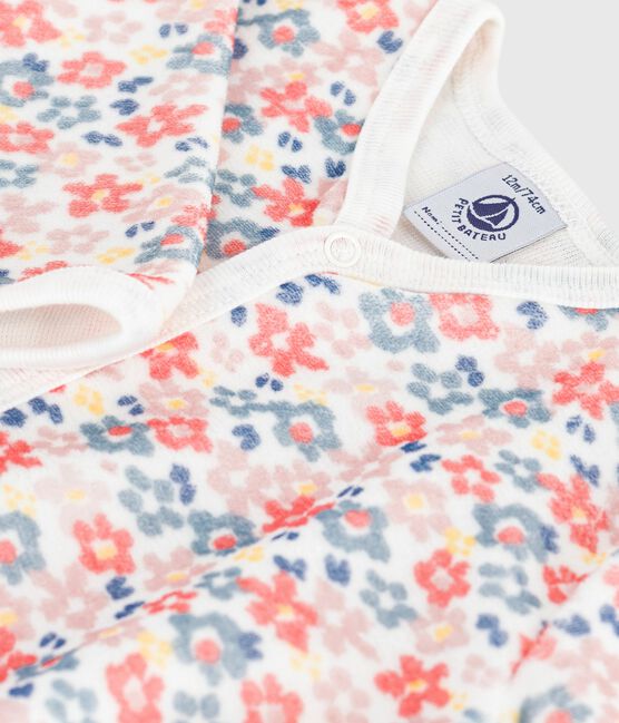 Strampler aus Nicki mit Blumenmotiv weiss MARSHMALLOW/weiss MULTICO