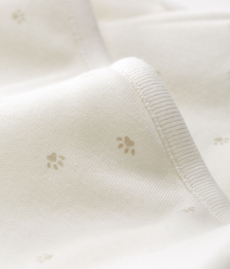 Langer Baby-Overall aus wattiertem Rippstrick weiss/grau