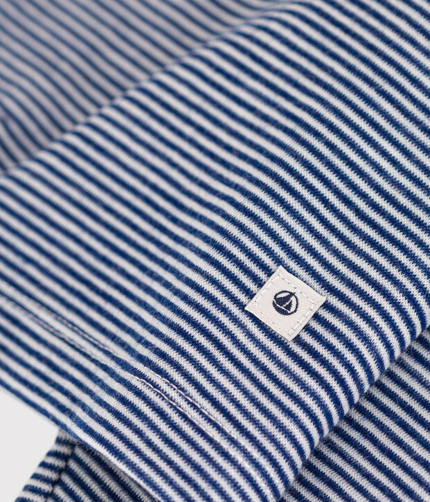 Lang&auml;rmeliges, gestreiftes T-Shirt aus Wolle und Baumwolle f&uuml;r Kinder blau/weiss
