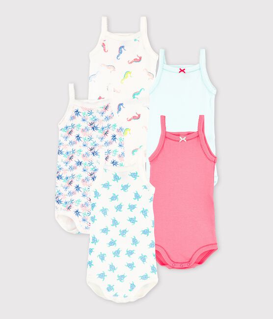 5er-Set Baby-Trägerbodys mit maritimen Motiven für Mädchen variante 1