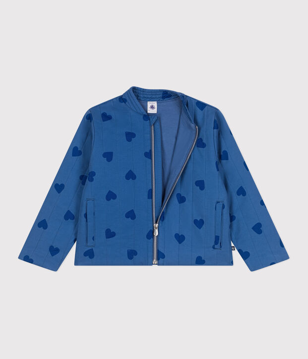 Kinder-Jacke aus Baumwolle mit Herzmotiv blau/blau