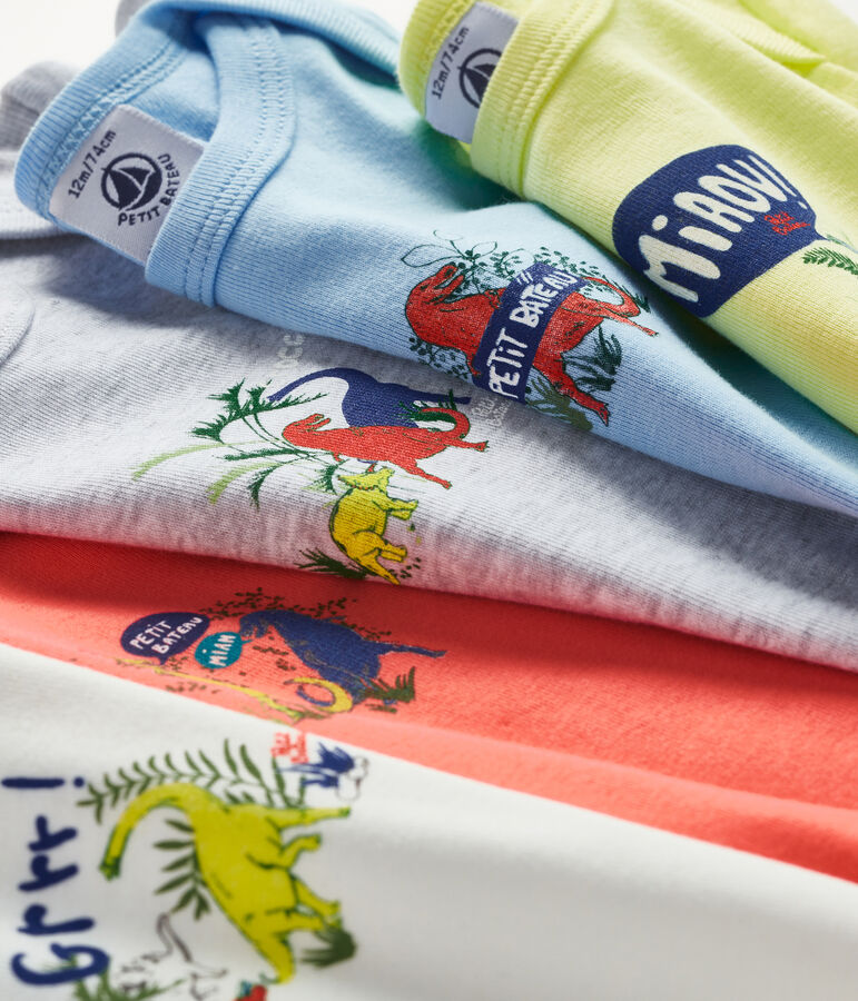 5er-Set kurz&auml;rmelige Baby-Bodys f&uuml;r Jungen vielfarbig