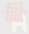 Jacquard-Baby-Kleid mit Leggings aus Baumwolle weiss MARSHMALLOW/rot TERKUIT