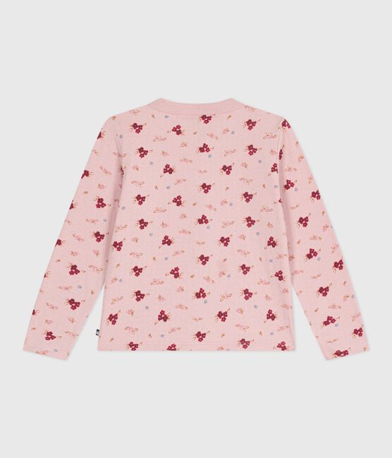 Kinder-Cardigan aus bedruckter Baumwolle  rosa JOLI/weiss MULTICO