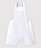Kurze Baby-Latzhose aus Sergestoff für Jungen weiss ECUME