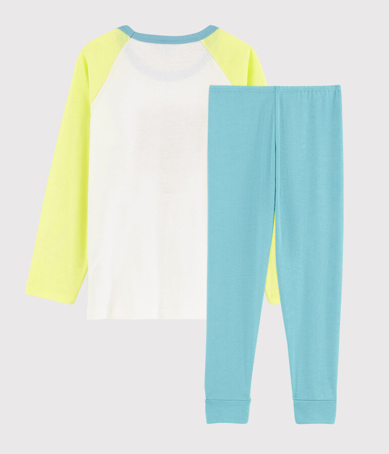 Kinderpyjama aus Baumwolle mit Leopardenmotiv f&uuml;r Jungen gelb/vielfarbig