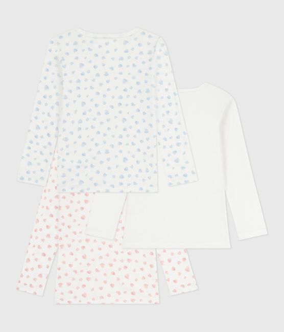 Set langärmeliger Kinder T-Shirts aus Baumwolle mit Herzmotiv variante 1