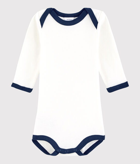 Langärmeliger Baby-Body Mädchen/Jungen weiss MARSHMALLOW