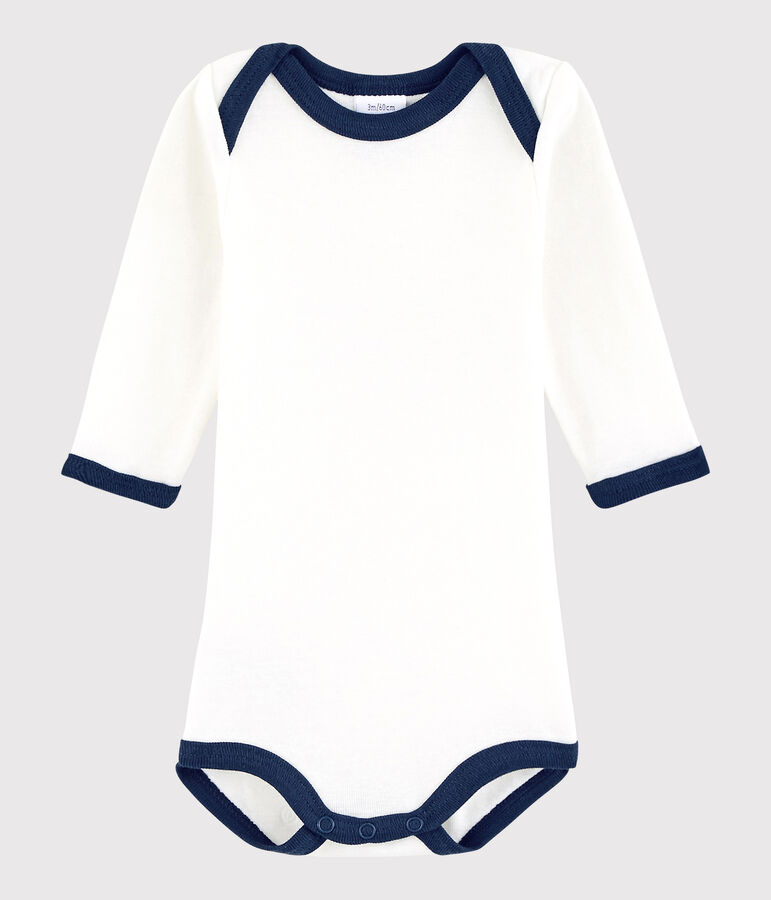 Lang&auml;rmeliger Baby-Body M&auml;dchen/Jungen weiss