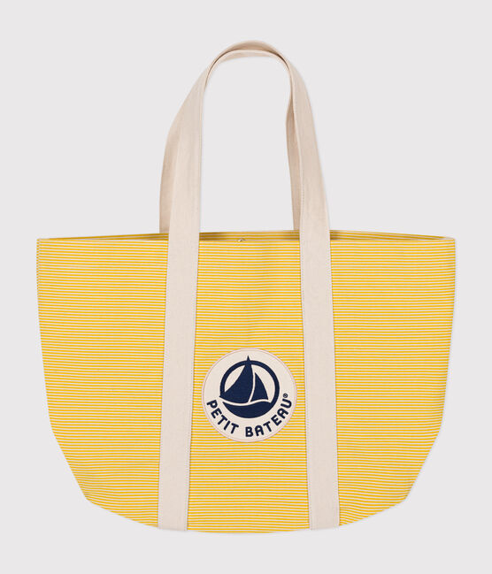 Strandtasche aus einfarbiger Baumwolle gelb NECTAR/ AVALANCHE