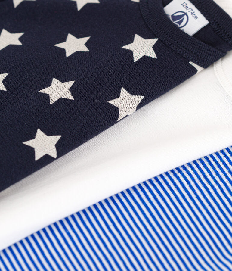 3er-Set lang&auml;rmelige Bodys aus Baumwolle mit Sternenmotiv vielfarbig