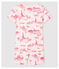Snugfit-Kurzpyjama aus Baumwolle mit Paris-Motiv im Toile-de-Jouy-Stil für Mädchen rosa FLEUR/rosa GROSEILLER