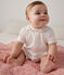 Baby-Strampler aus Baumwolle mit besticktem Kragen weiss MARSHMALLOW