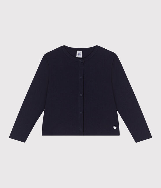 Kinder-Cardigan aus einfarbiger Baumwolle blau SMOKING