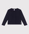Kinder-Cardigan aus einfarbiger Baumwolle blau SMOKING