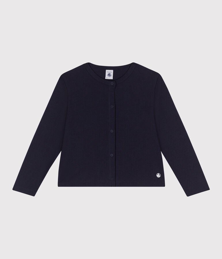 Kinder-Cardigan aus einfarbiger Baumwolle blau