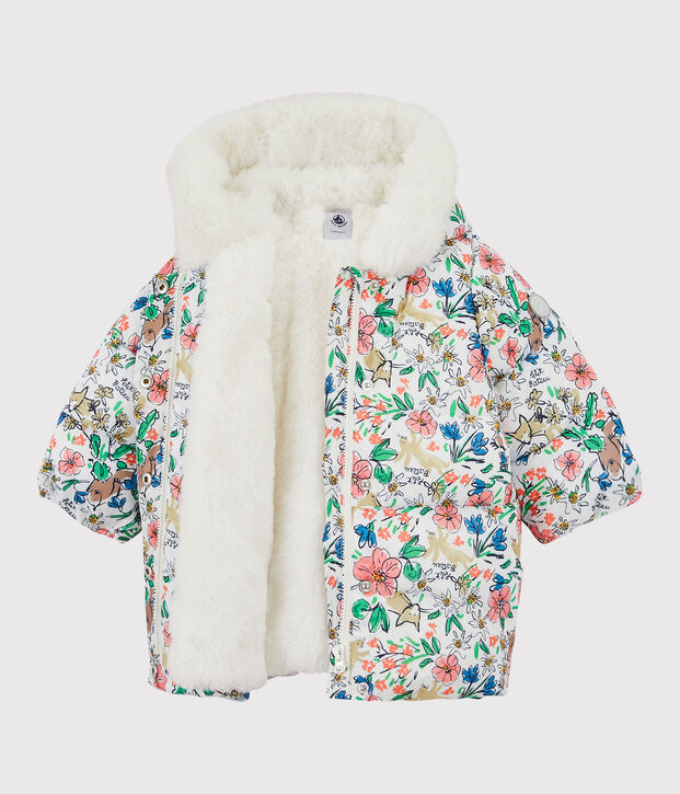 Gesteppter Baby-Anorak. weiss/vielfarbig