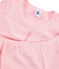 Sehr eng anliegender Rippstrick-Pyjama für kleine Mädchen rosa CHARME/weiss MARSHMALLOW