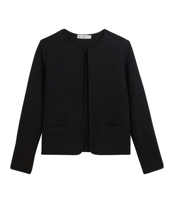 Cardigan-Jacke aus Doppeljersey für Damen schwarz NOIR/gelb DORE