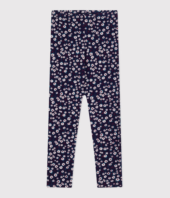 Kinder-Leggings aus einfarbiger Baumwolle mit Muster blau SOIR/ MULTICO