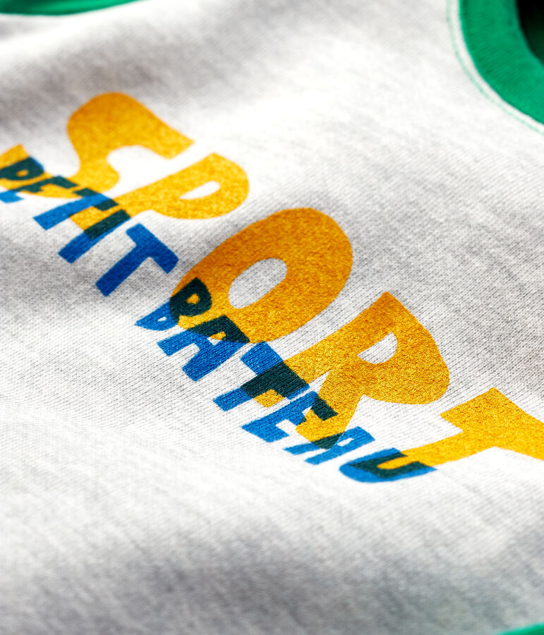 Baby-Overall aus Molton. grau/gr&uuml;n