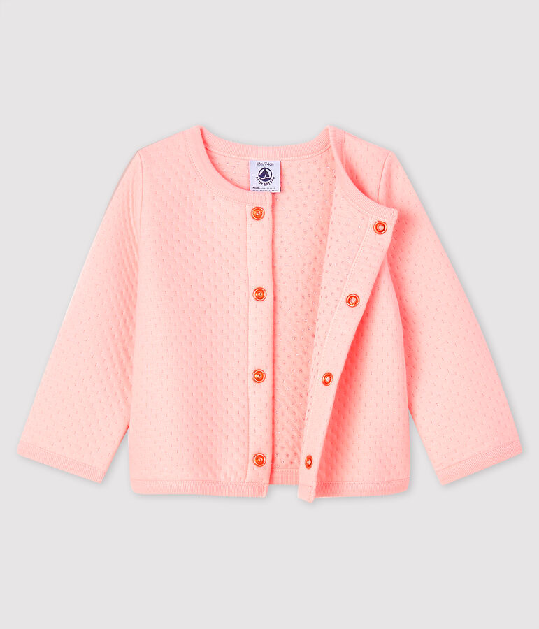 Baby-Cardigan aus Doppeljersey f&uuml;r M&auml;dchen rosa