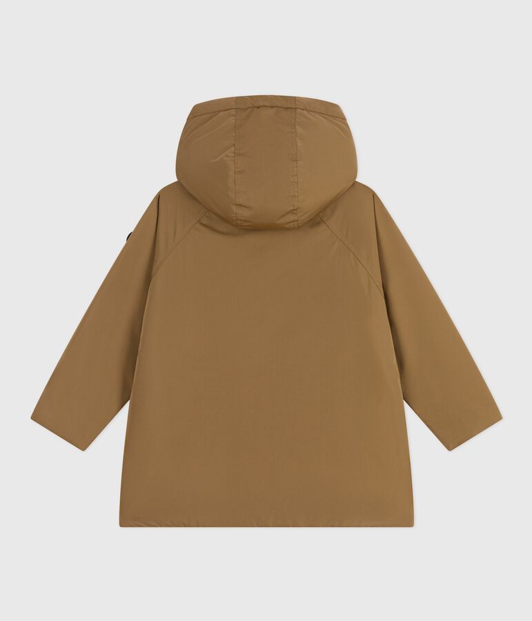 Kinder-Parka halblang und einfarbig braun