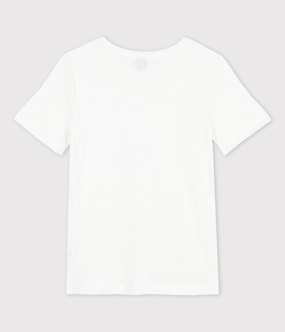 Damen-T-Shirt L’ICONIQUE aus Leinen weiss ECUME