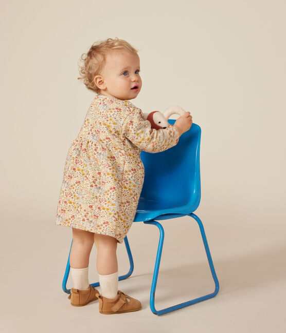 Langärmeliges Baby-Kleid aus gestepptem Doppeljersey weiss AVALANCHE/ MULTICO