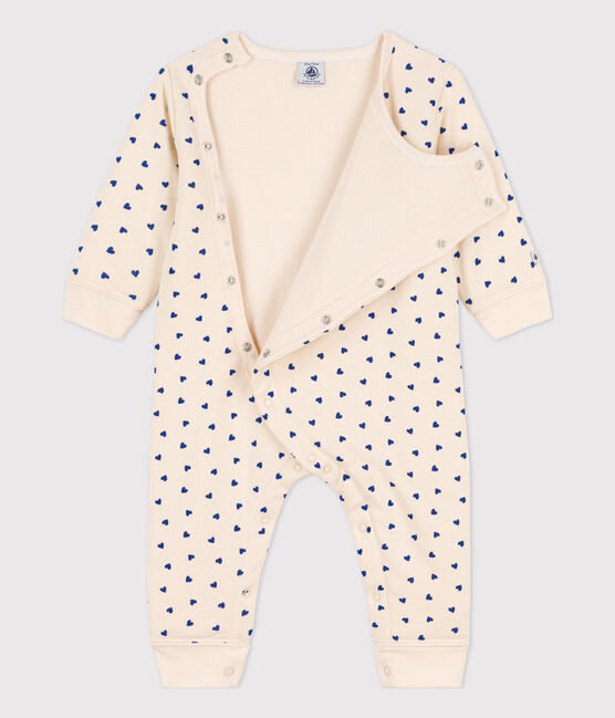 Fußloser Baby-Strampler aus Baumwolle, mit Herzmuster weiss AVALANCHE/ NEWBLEU