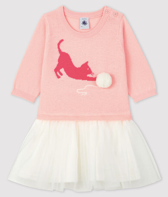 Langärmeliges Baby-Kleid für Mädchen rosa MINOIS