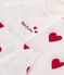 3er-Set aus Baumwolle mit Herzmotiv weiss MARSHMALLOW/rot TERKUIT