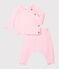 2-teiliges Baby-Set aus Baumwolle, Merinowolle und Polyester rosa FLEUR