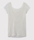 Damen-T-Shirt mit Wasserfall-Ausschnitt aus irisierendem Leinen