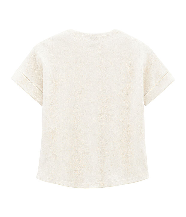 Kurz&auml;rmeliges Kinder-T-Shirt M&auml;dchen weiss/rosa