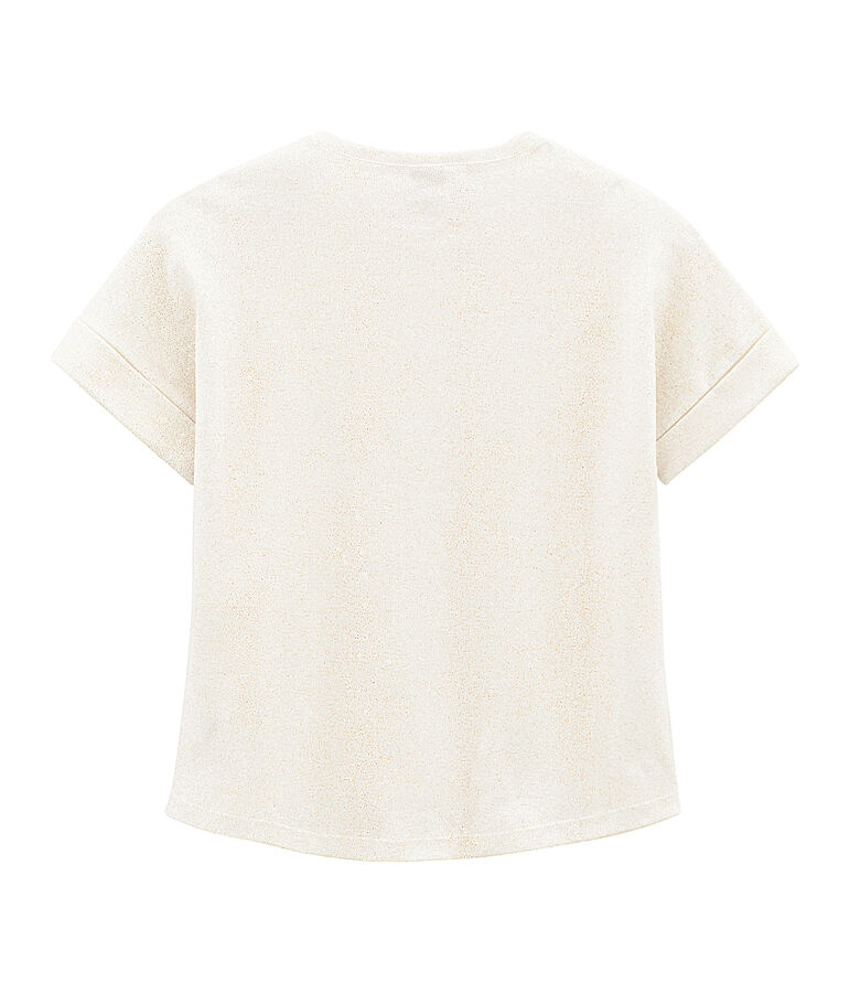 Kurz&auml;rmeliges Kinder-T-Shirt M&auml;dchen weiss/rosa