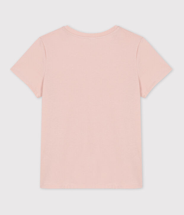 GERADES T-Shirt mit Rundhalsausschnitt aus Bio-Baumwolle Damen rosa