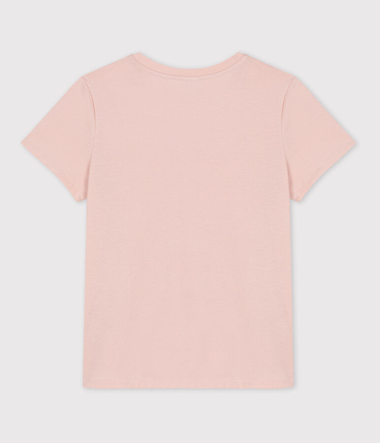 GERADES T-Shirt mit Rundhalsausschnitt aus Bio-Baumwolle Damen rosa