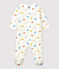 Baby-Strampler aus Bio-Baumwolle mit Affenmotiv weiss MARSHMALLOW/weiss MULTICO