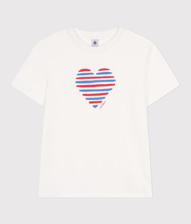 Damen T-Shirt Le Droit aus einfarbiger Baumwolle weiss