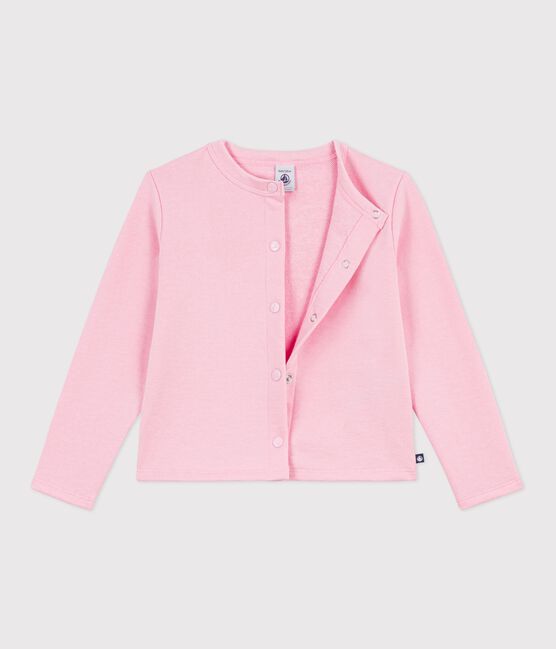 Kinder-Cardigan aus einfarbiger Baumwolle rosa MARQUISE