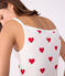 Kurzes Nachthemd aus Baumwolle für Damen weiss MARSHMALLOW/rot TERKUIT