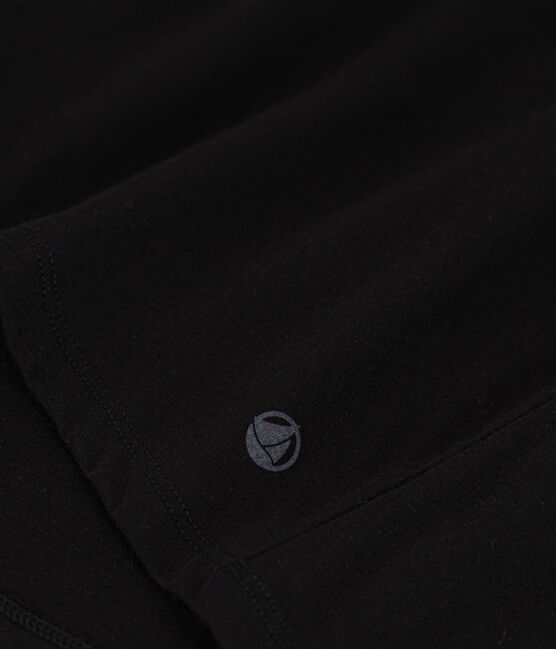Damen-T-Shirt LE DROIT aus Baumwolle mit Rundhalsausschnitt schwarz BLACK