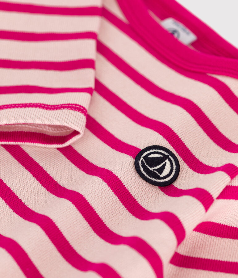 Kinder-Matrosenshirt aus dicker Baumwolle rosa/rosa