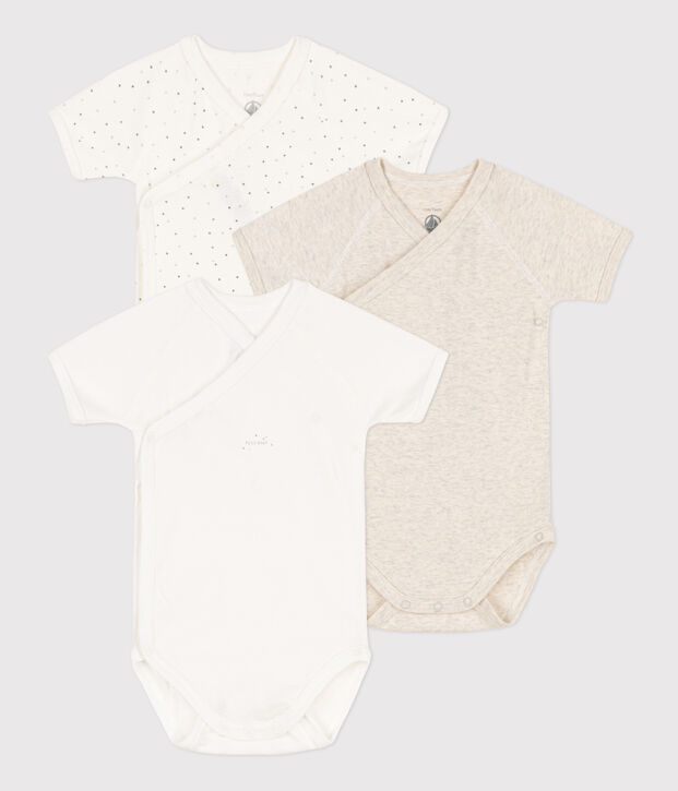 3er-Set Baby-Bodys aus Bio-Baumwolle vielfarbig