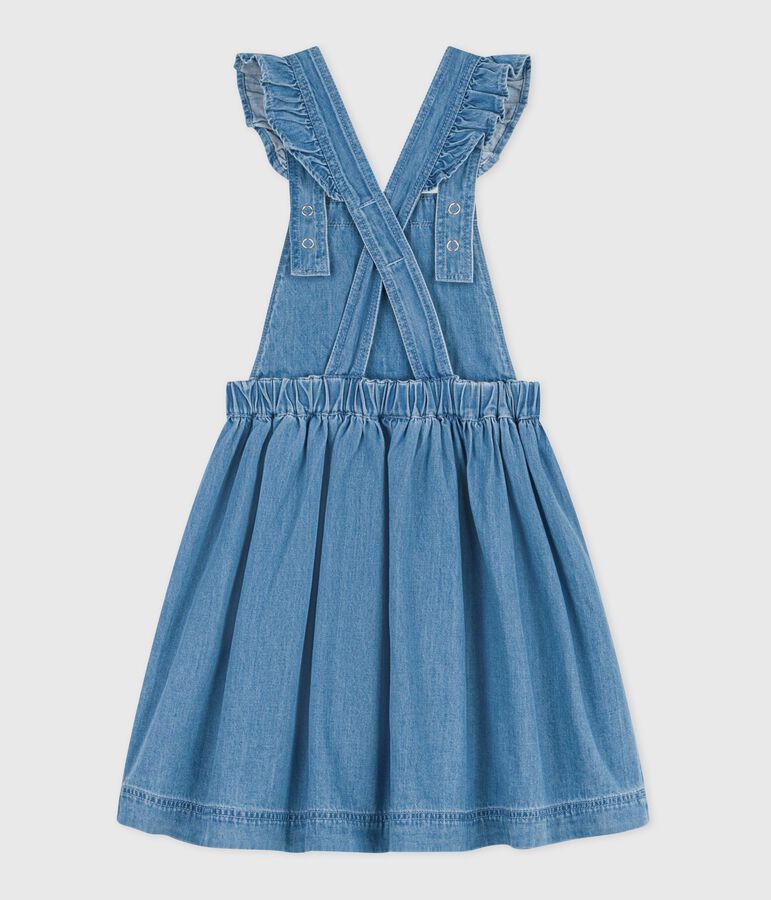 Kinder-Latzkleid aus Baumwolle blau DENIM CLAIR